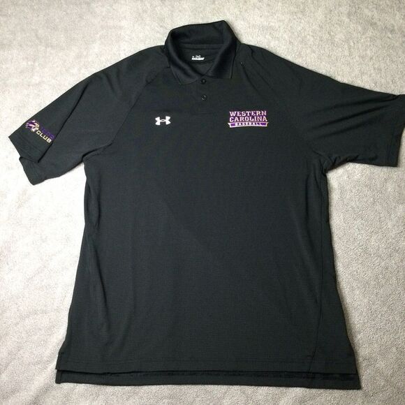 Western Carolina‎ Catamounts Men L Under Armour Baseball Polo Black - Picture 1 of 9